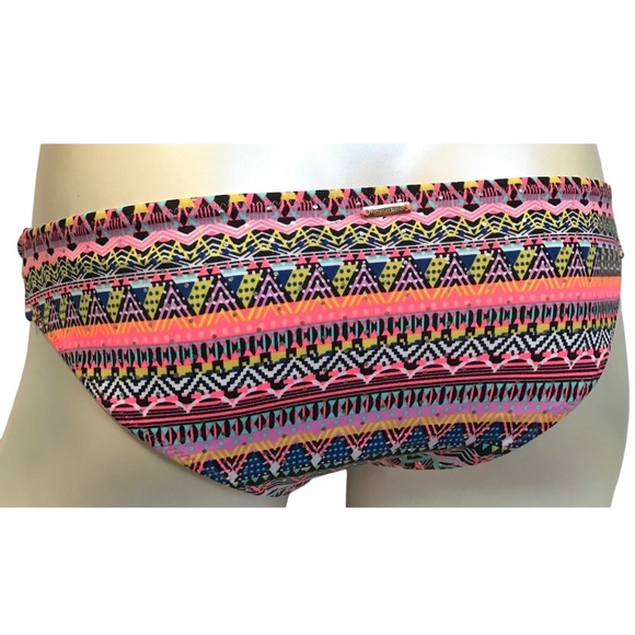 Victoria's Secret Multi Zig Zag Foil The Strappy Cheeky Swim Bottom XS - Picture 1 of 2
